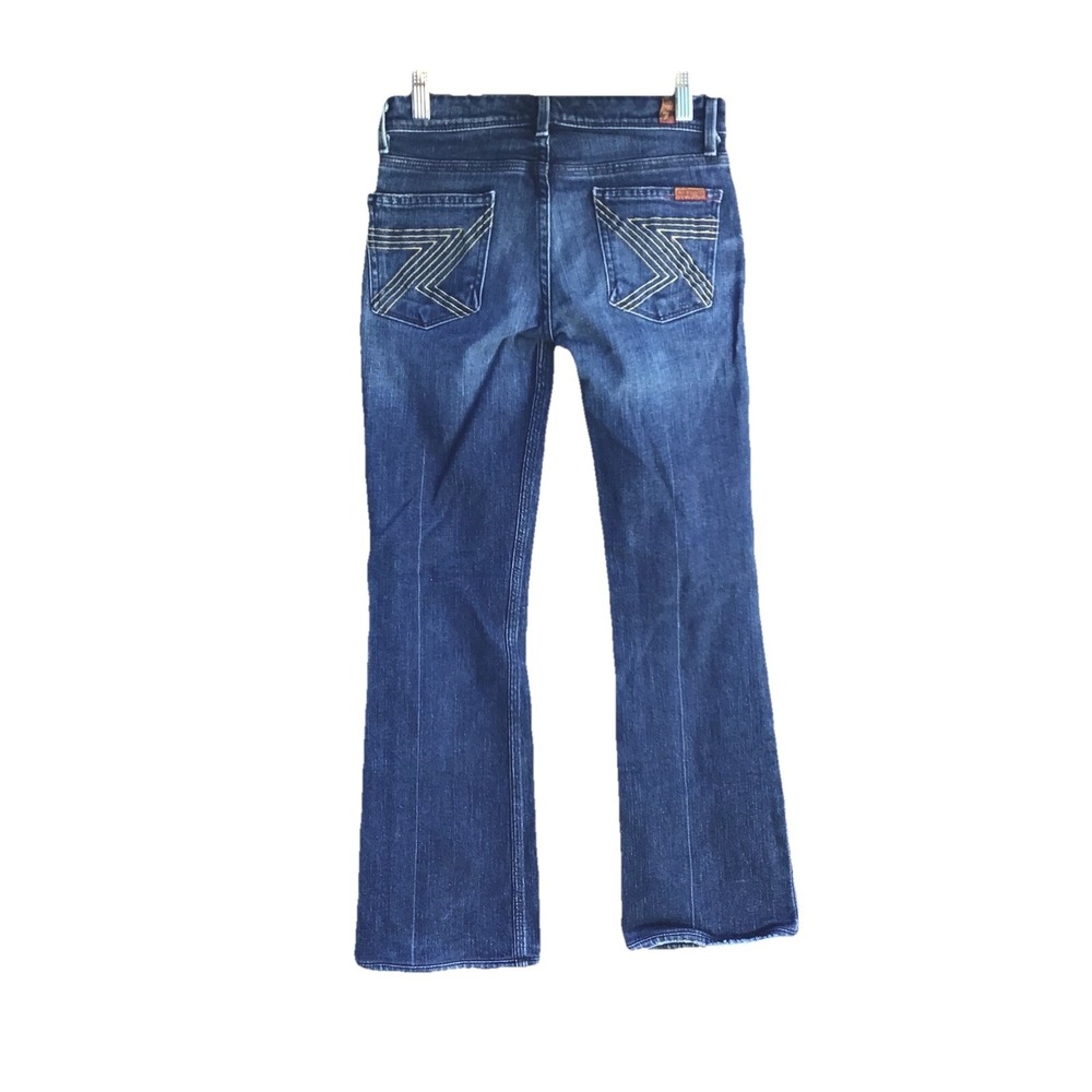 7 For All Mankind Flynt Bootcut Jeans Women's Dark Wash 25 26x28 Stretch Denim